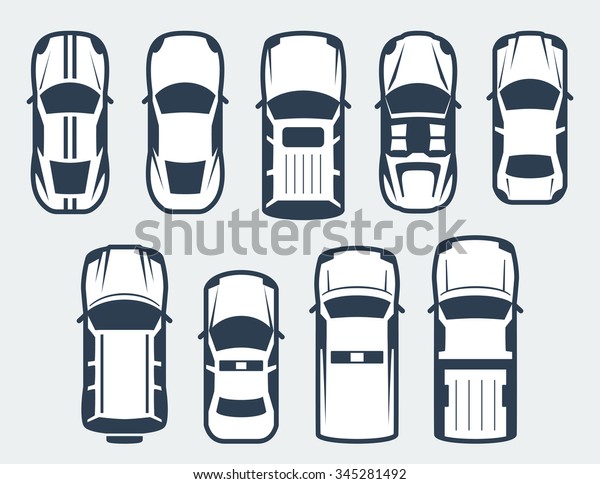 Vector set of cars - top\
view