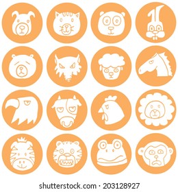 vector set of cartoon animal