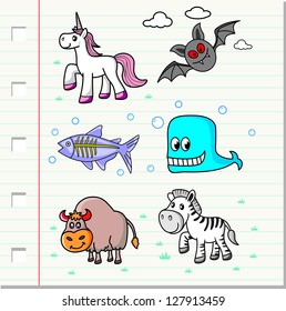 vector set, cartoon animals