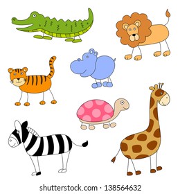 Vector Set of Cartoon Animals