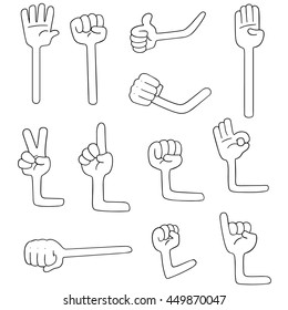 Vector Set Of Cartoon Arm