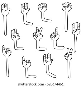 vector set of cartoon arm