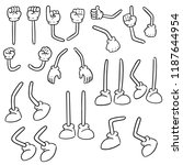 vector set of cartoon arm and cartoon leg