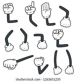 vector set of cartoon arms