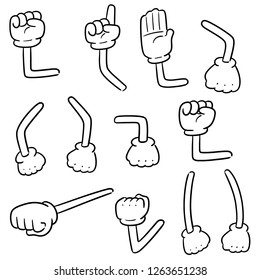 vector set of cartoon arms
