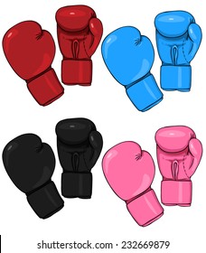 Vector Set of Cartoon Boxing Gloves