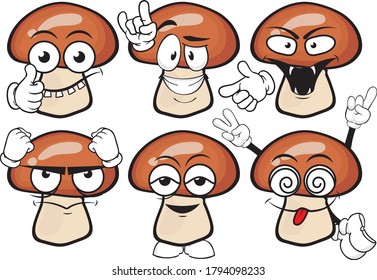 Conjunto vectorial de caricaturas con muchas expresiones. Los cuartos de baño.