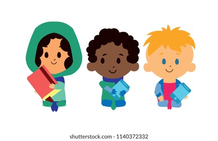 Vector Set Of Cartoon Characters Isolated On White Background