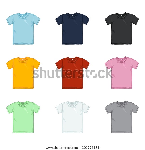 Vector Set Cartoon Color Tshirt Multi Stock Vector (Royalty Free ...