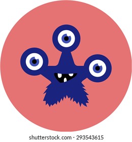 Vector set of cartoon cute monsters and aliens.