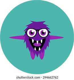 Vector set of cartoon cute monsters and aliens.