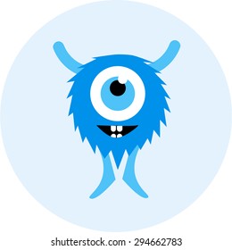 Vector set of cartoon cute monsters and aliens.