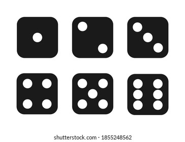Vector Set of Cartoon Dices isolated on white background. Vector illustration. Eps 10