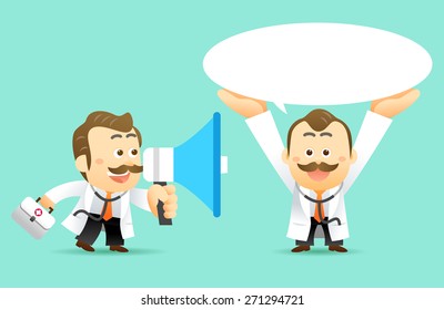 Vector Set of Cartoon Doctor Character, illustration