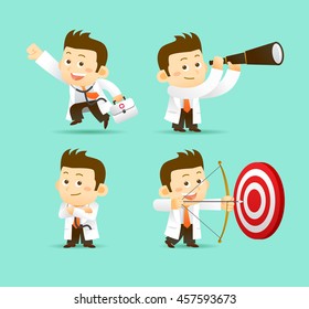 Vector Set of Cartoon Doctor Character, illustration
