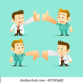Vector Set of Cartoon Doctor Character, illustration
