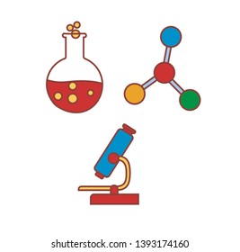 Vector Set Cartoon Emoji Chemistry Elements Isolated