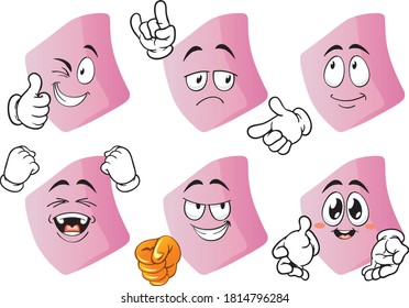 Un conjunto vectorial de borradores de dibujos animados para diferentes situaciones. Dibujando mascotas.