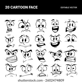 Vector Set of Cartoon Expressions. Fun and Playful Illustrations for Creative Projects