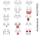 vector set of cartoon face