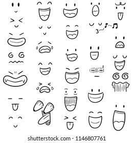 vector set of cartoon face