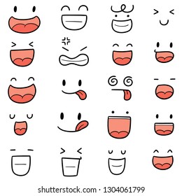 vector set of cartoon face