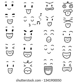 vector set of cartoon face