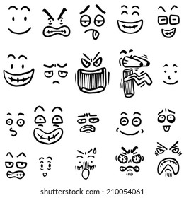 vector set of cartoon face