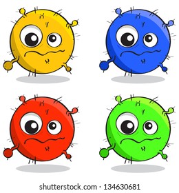 vector set of cartoon germs in different colors