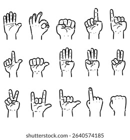 vector set of cartoon hand