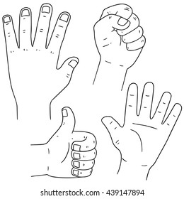 vector set of cartoon hand