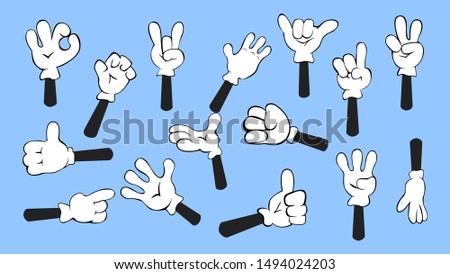 Vector set of cartoon hands. Vector illustration eps10.
