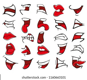 Vector Set Cartoon Illustrations. Mouths for you Design