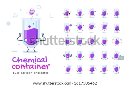 Vector set of cartoon images of Chemical Tube. Vector Illustration