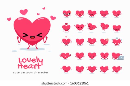 Vector set of cartoon images of Love. Vector Illustration