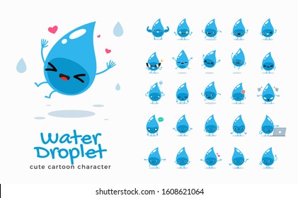 Vector set of cartoon images of Water. Vector Illustration