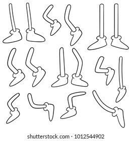 vector set of cartoon leg