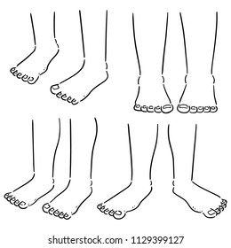 vector set of cartoon leg