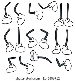 vector set of cartoon leg