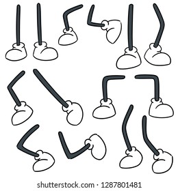 vector set of cartoon leg