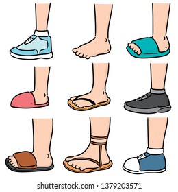 vector set of cartoon leg