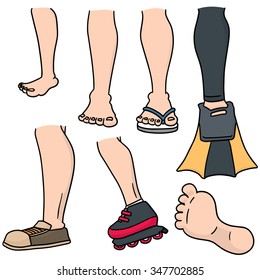 vector set of cartoon leg