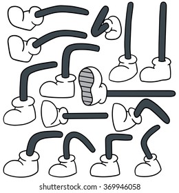 vector set of cartoon leg