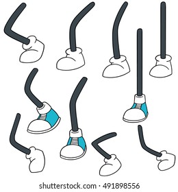 vector set of cartoon leg