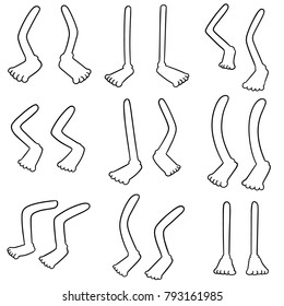 vector set of cartoon leg