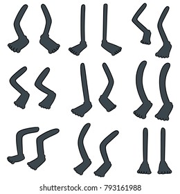 vector set of cartoon leg
