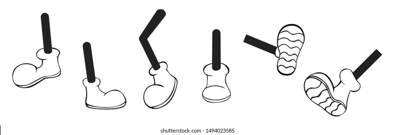 Vector set of cartoon leg. Vector illustration eps10.