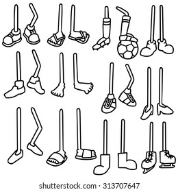 vector set of cartoon legs