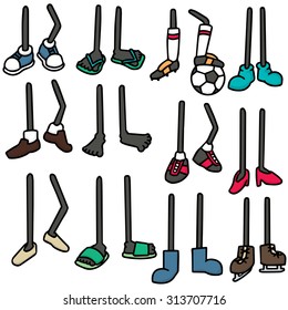 Vector Set Of Cartoon Legs