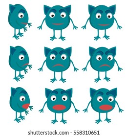 Vector set of cartoon monster